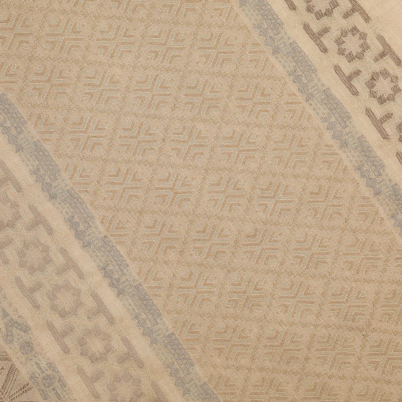 Nayan Dark Beige Wool Lurex Jacquard Muffler