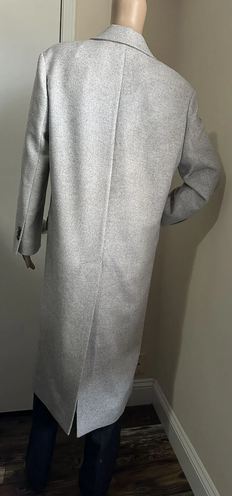 New $7495 Brunello Cucinelli Water Resistant Wool Blend Coat Pebbl Gray 40/4