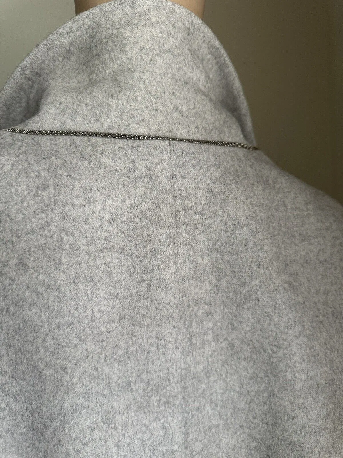 New $7495 Brunello Cucinelli Water Resistant Wool Blend Coat Pebbl Gray 40/4