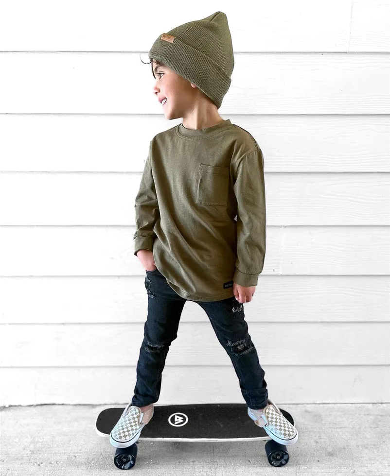 Newborn Classic Olive Beanie