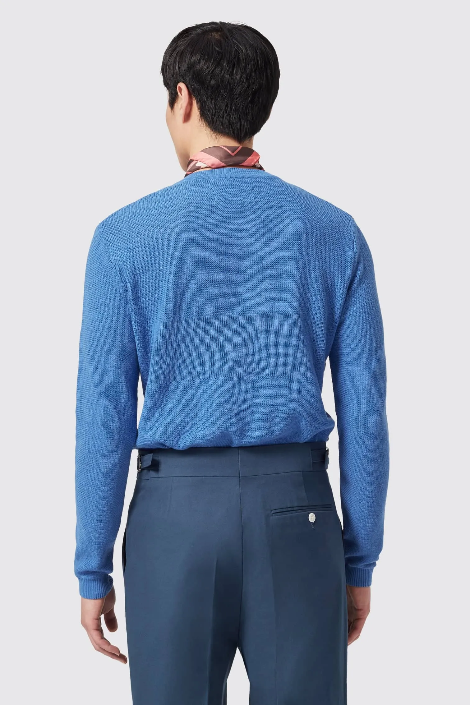 Old Compton Blue Wool Crew Neck Jumper - ARCHIVE