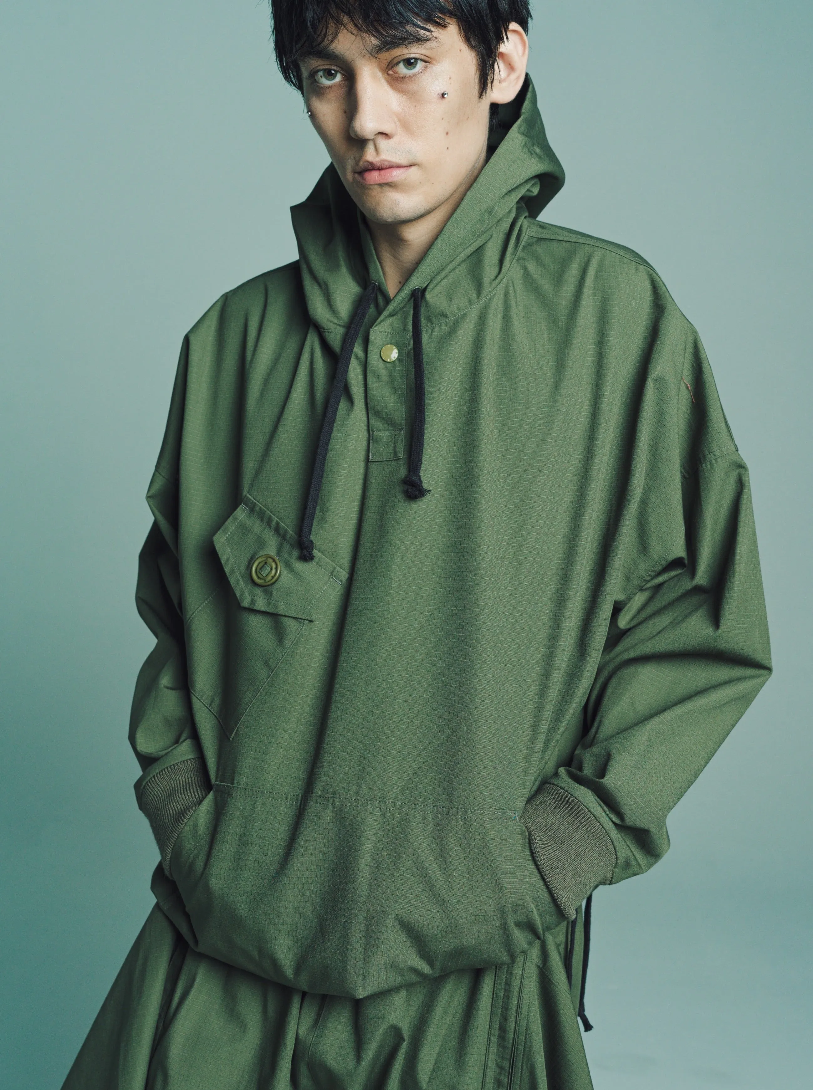 Olive Cargo Hoodie