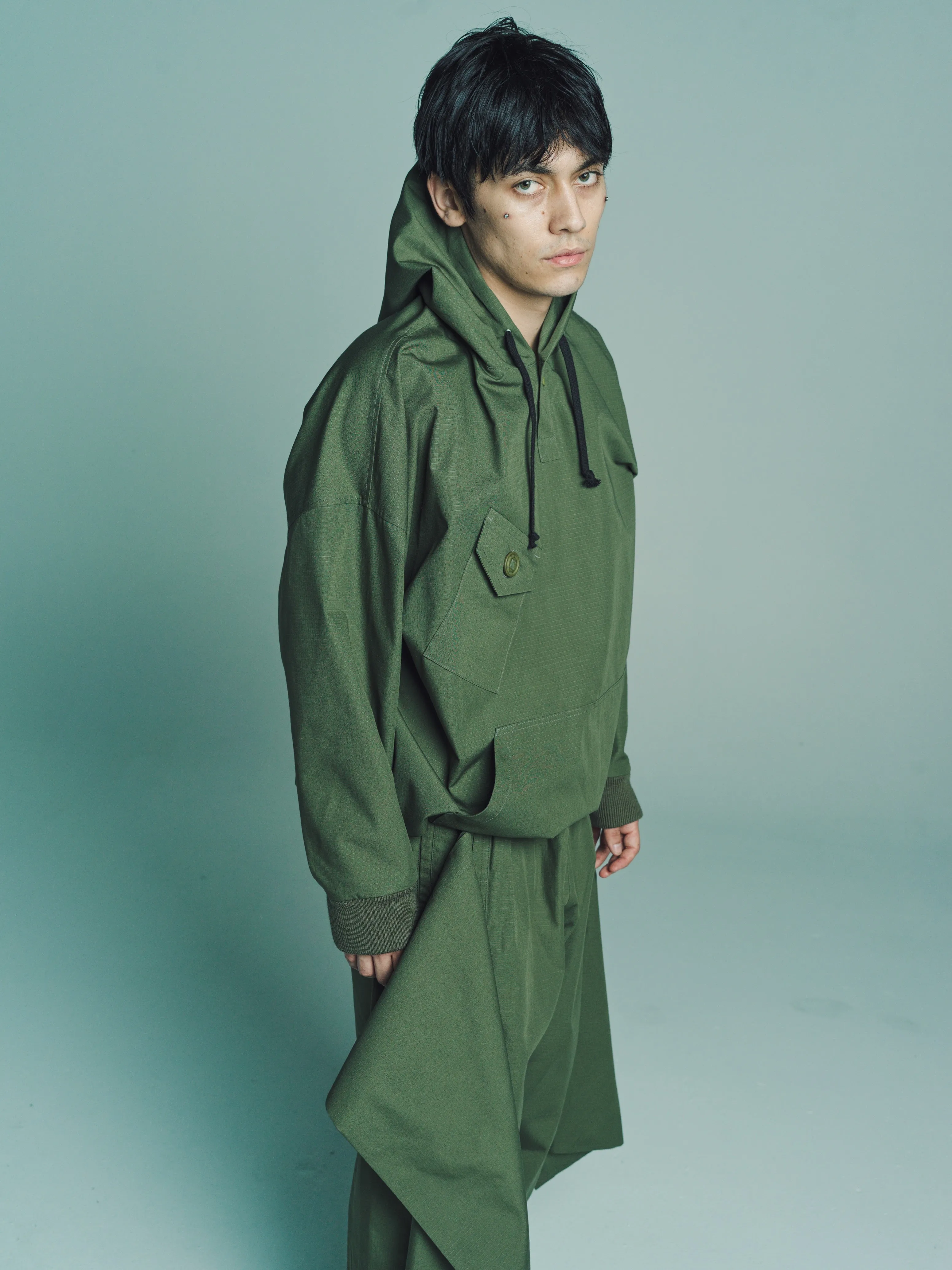 Olive Cargo Hoodie