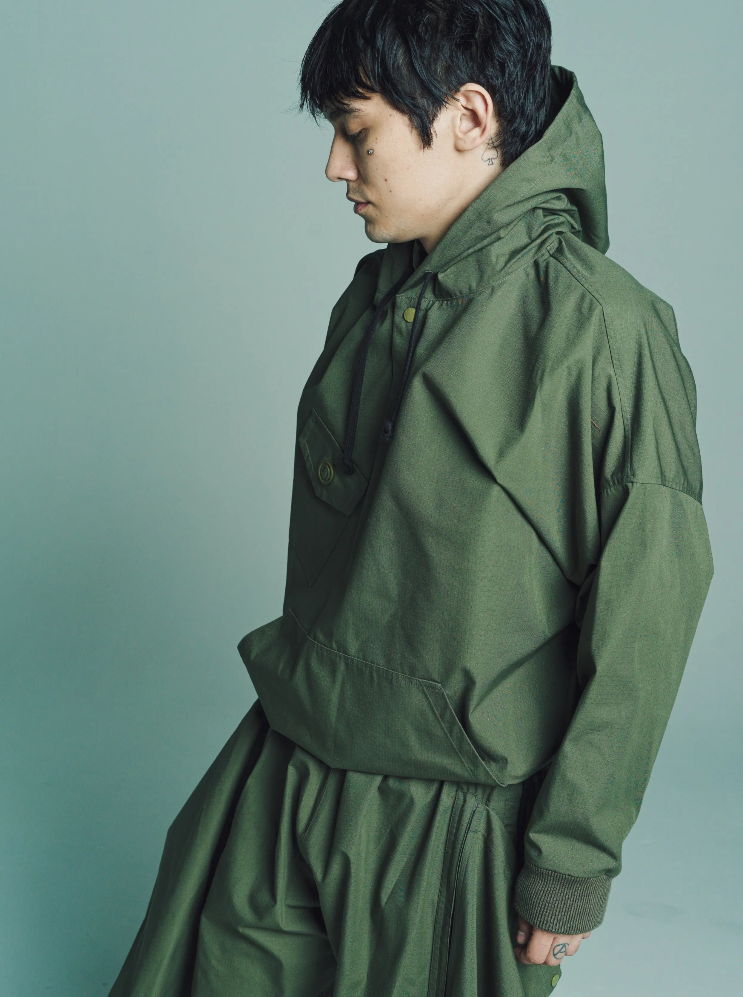 Olive Cargo Hoodie
