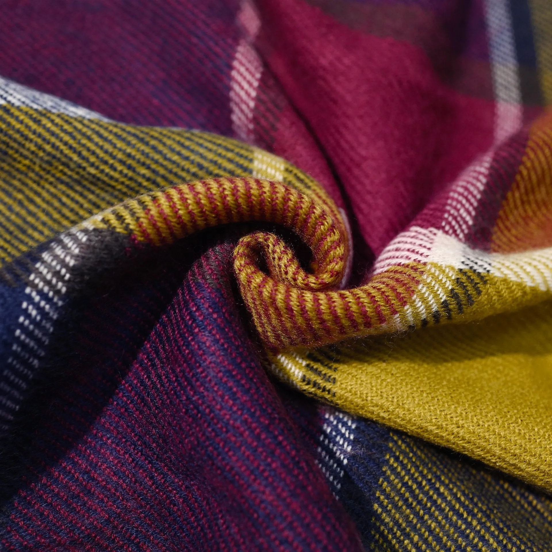 Oversized Tartan Scarf Winter Long Plaid Tassels Shawl