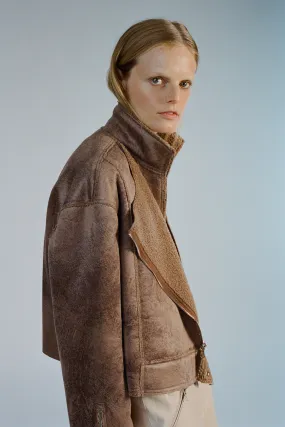 Phoebe Faux Sherpa Jacket, Camel