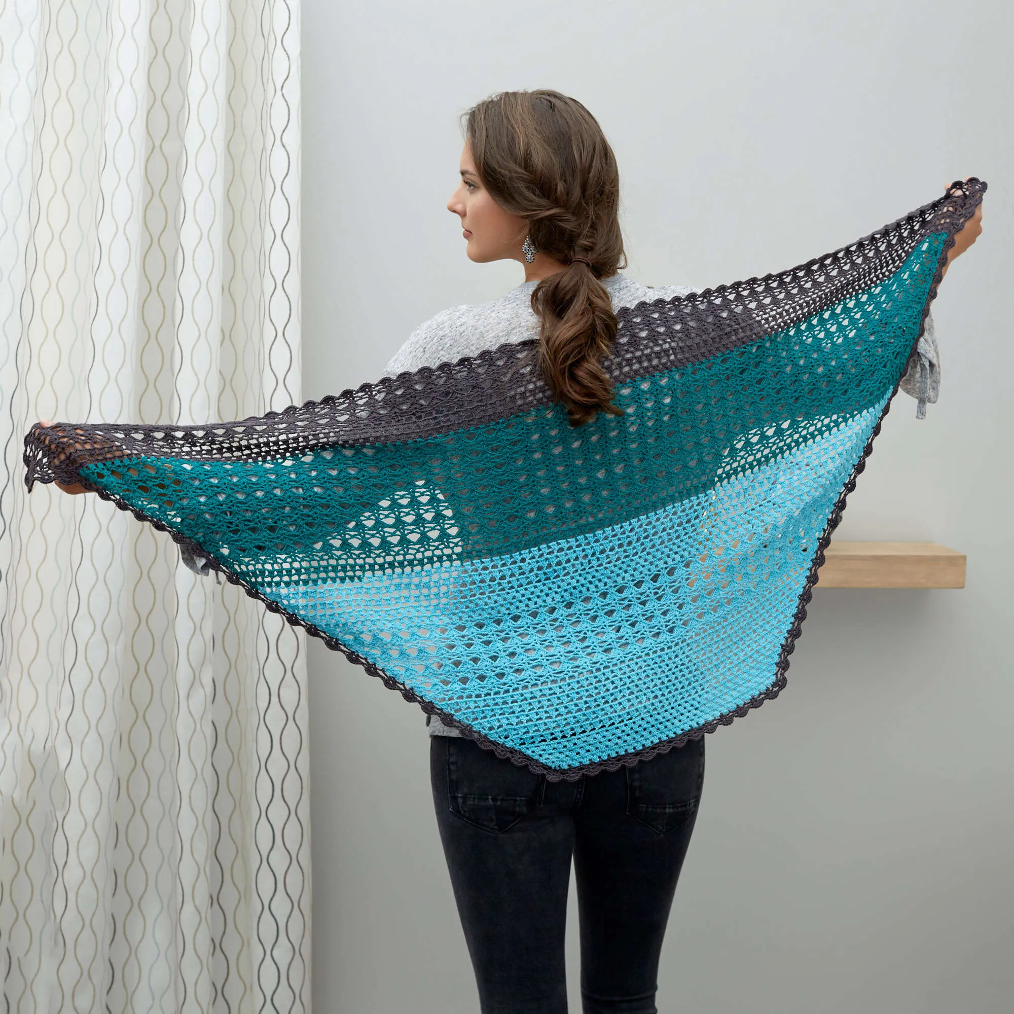 Red Heart Crochet Changing Colors Shawl