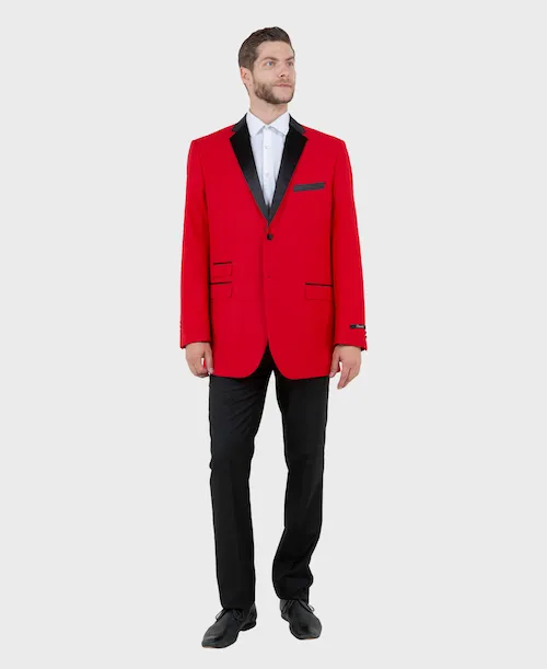 Red Tuxedo Jacket with Black Lapel