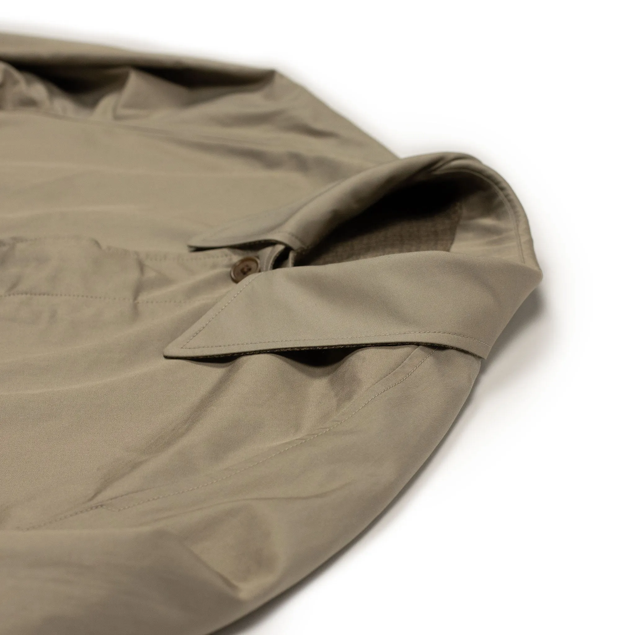 Reversible Short Walker coat in khaki cotton twill and wool gunclub check