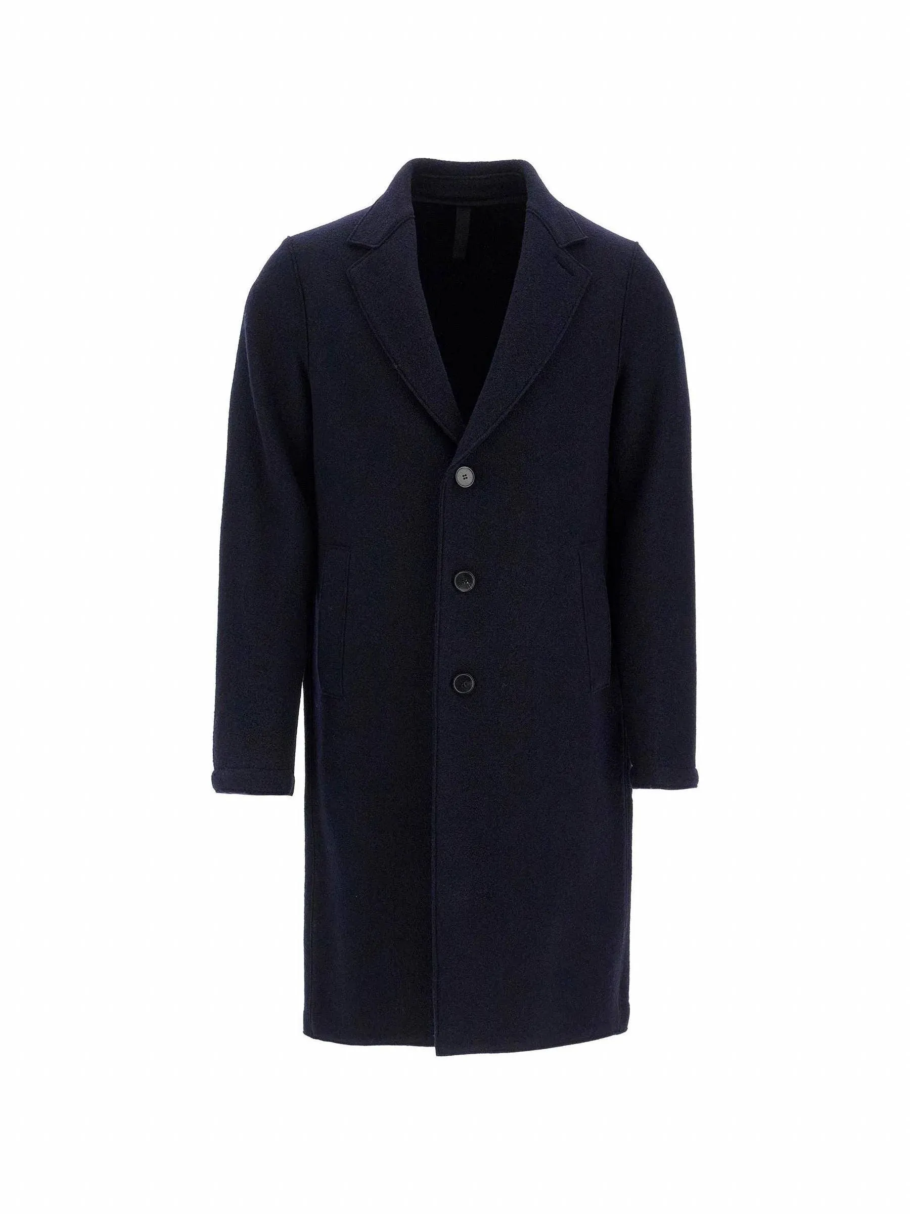 Single-Breasted Boiled Wool Coat