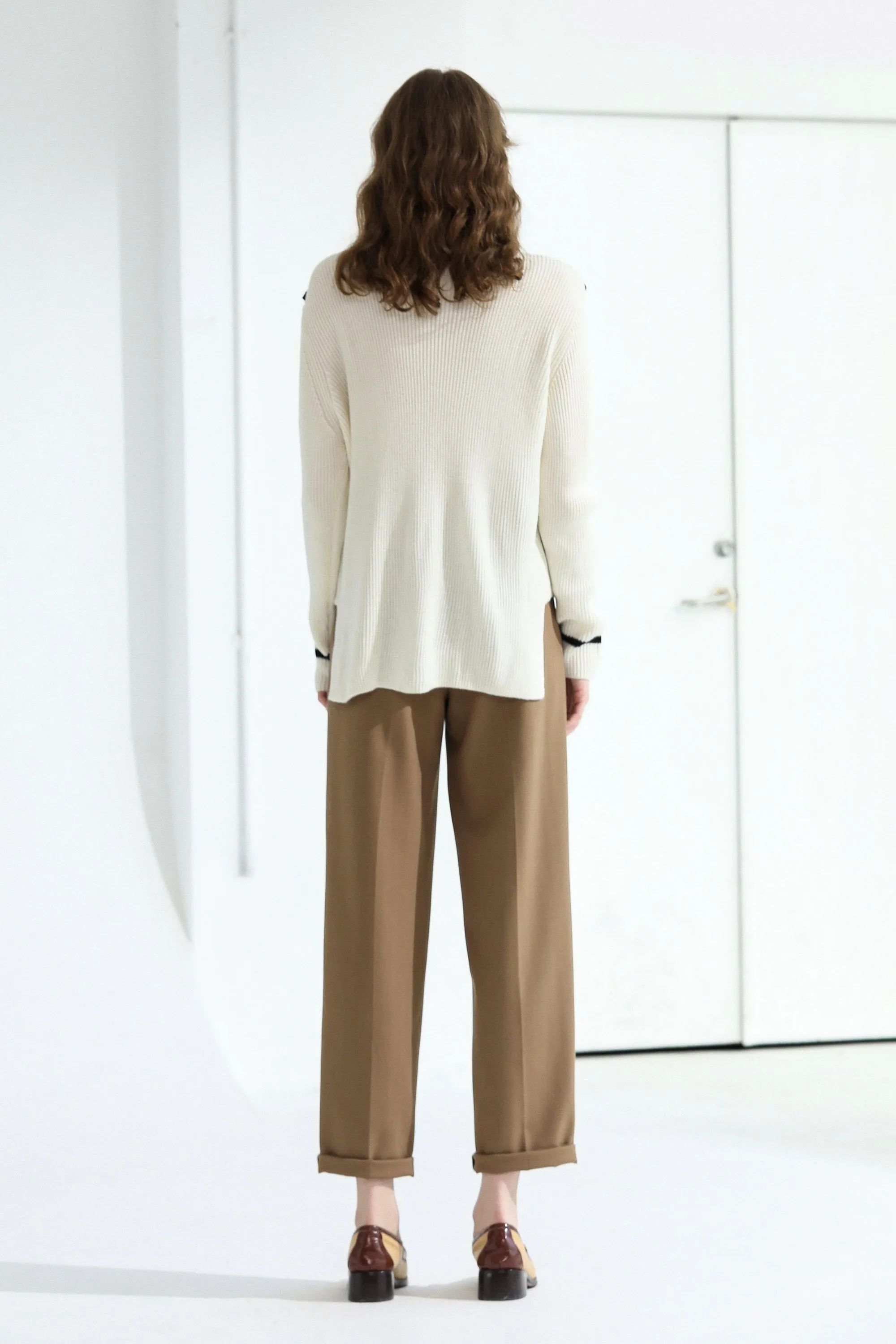 Sylphide | Enora Black Stripes Wool Sweater