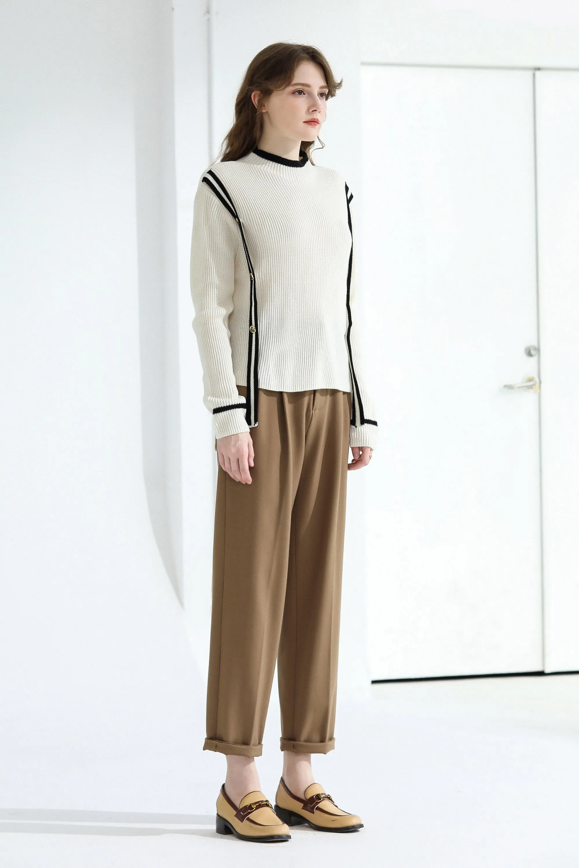Sylphide | Enora Black Stripes Wool Sweater