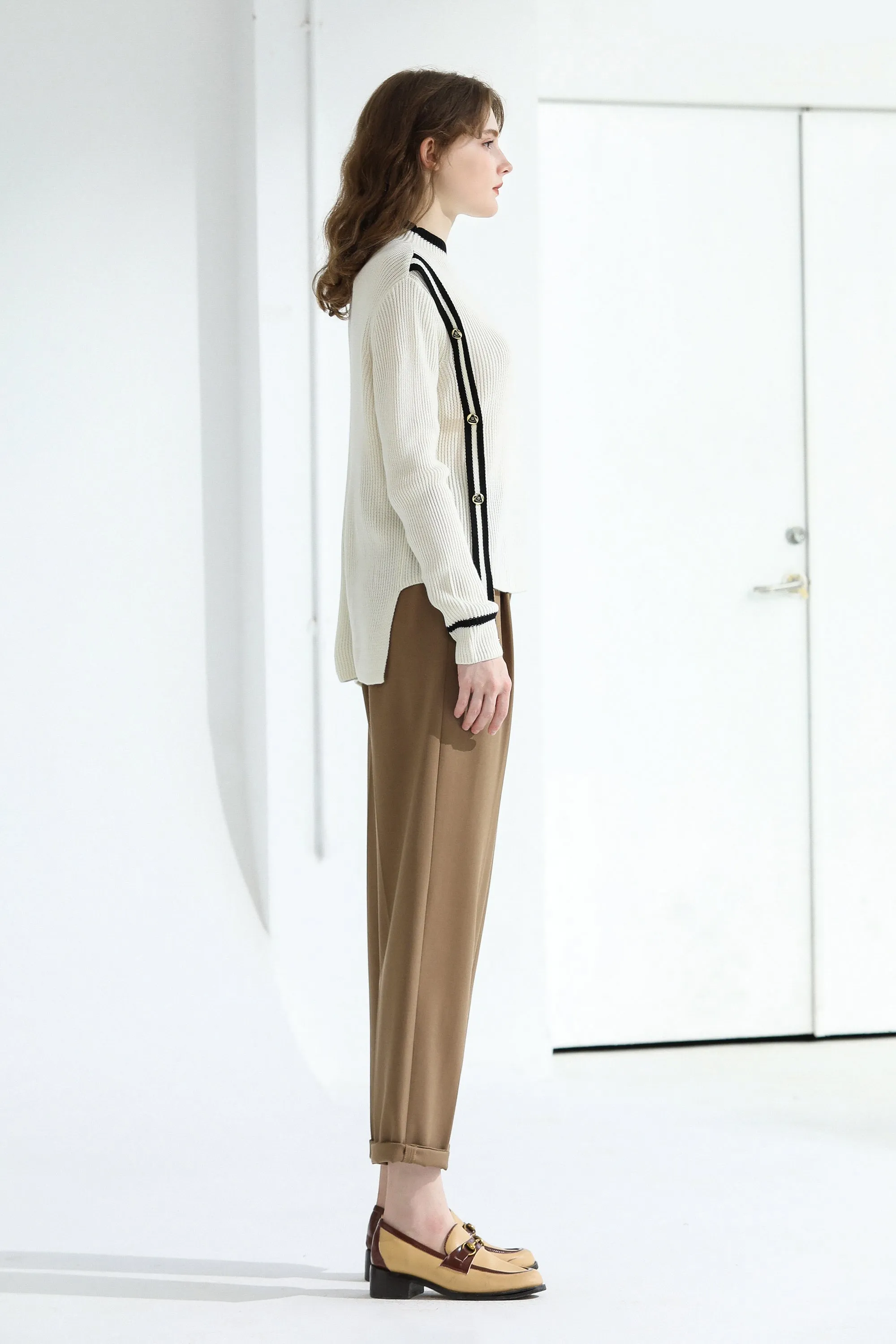 Sylphide | Enora Black Stripes Wool Sweater