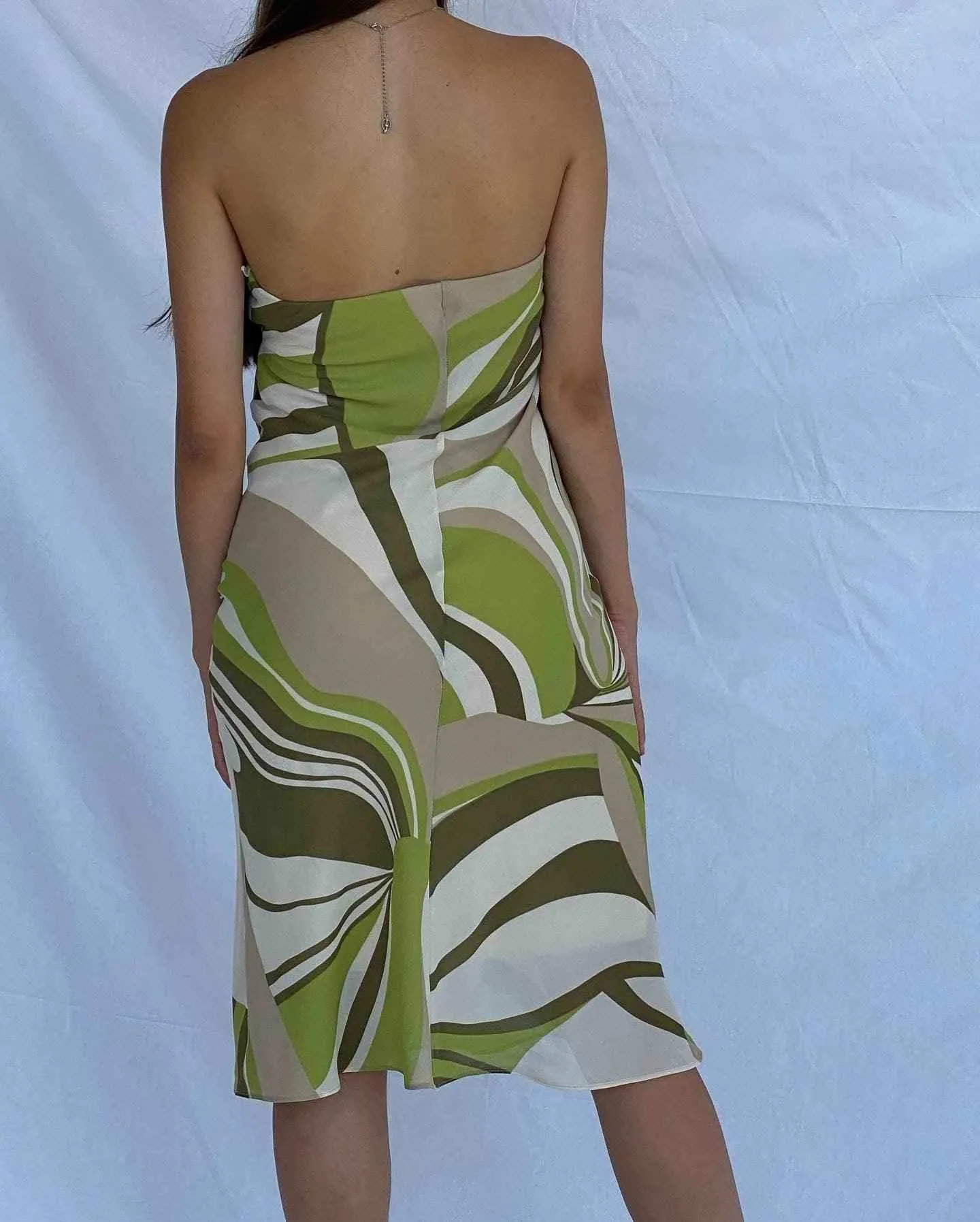 Vintage 00s Groovy LUCÉ Strapless Dress