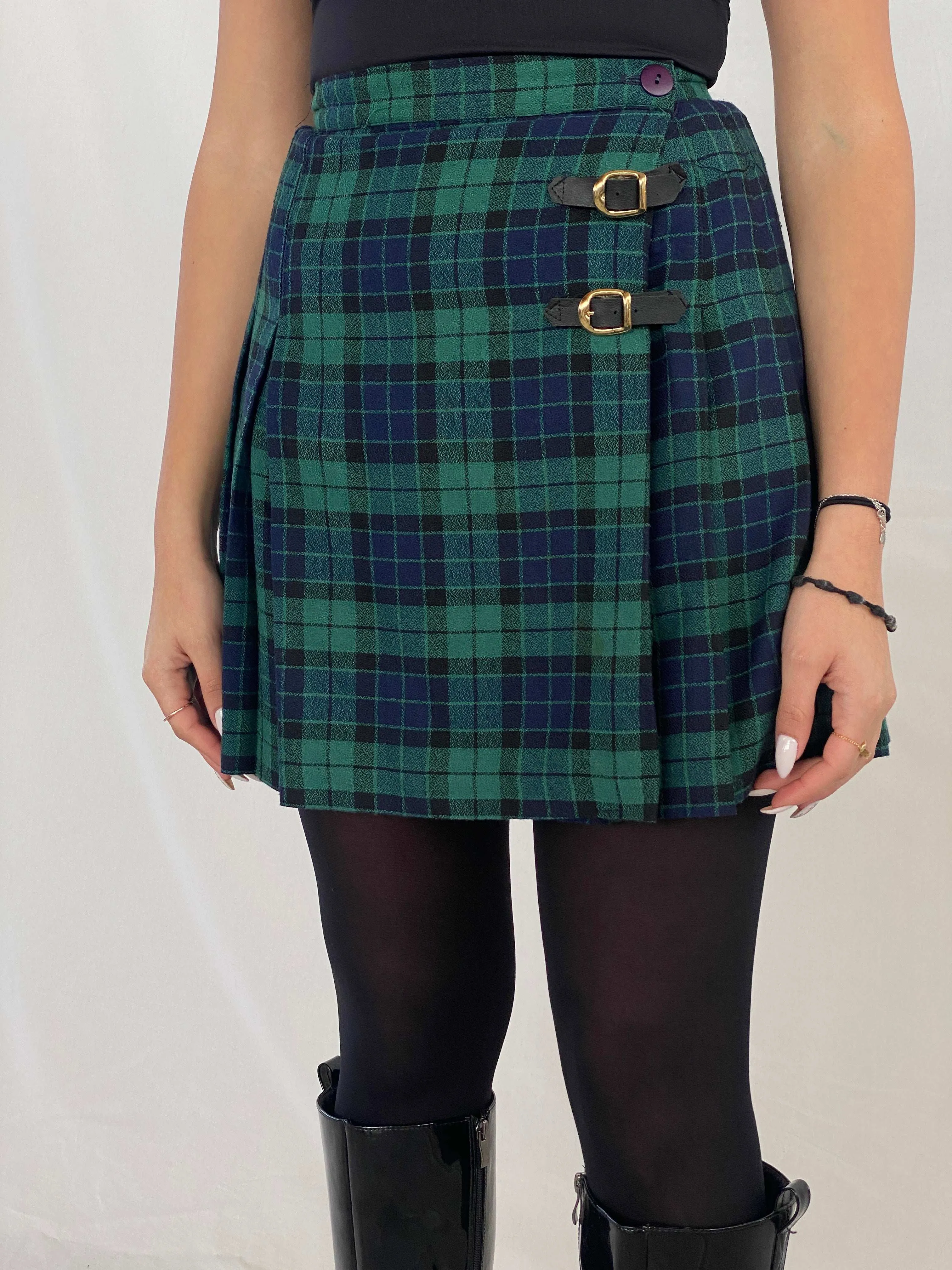 Vintage 90s Marmie West Plaid Mini Skirt