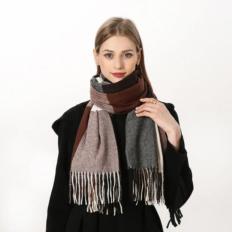 Women's Scarf Winter Artificial Cashmere Scarf Plaid Scarf